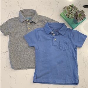 J. Crew Cotton Short Sleeve Polos Gray and Blue